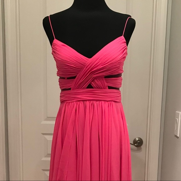 Brand New Cache Pink Chiffon Prom Evening Gown Dress size 0 - Picture 2 of 3